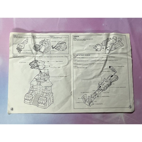 Vintage 1986 LJN Thundercats Cat's Lair Laser Light Fortress Instructions - Picture 3 of 6